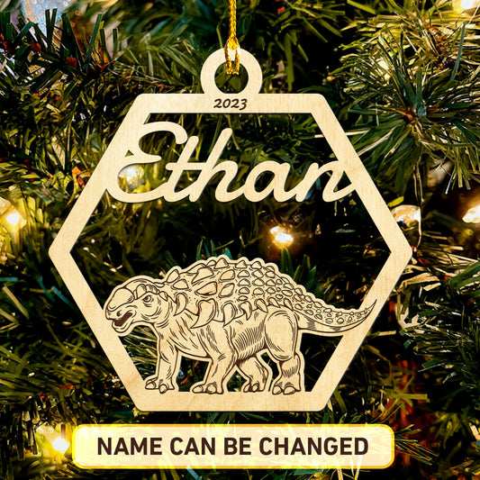 Anklyosaurus Personalized Wood Ornament DS-001