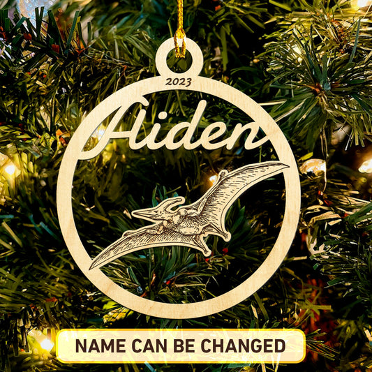 Pterodactyl Personalized Wood Ornament DS-001