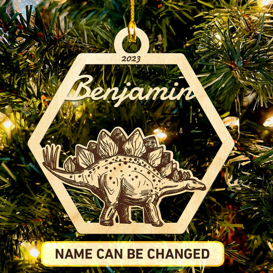 Stegosaurus Personalized Wood Ornament DS-001