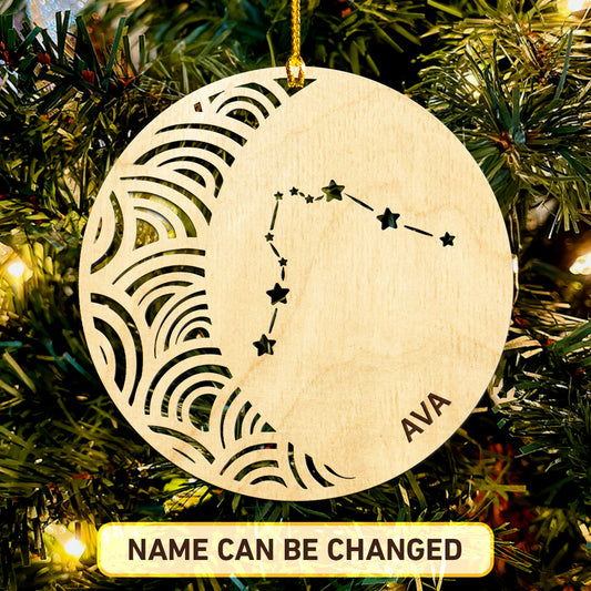 Aquarius Constellation Personalized Wood Ornament DS-005