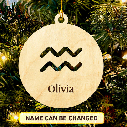 Aquarius Personalized Wood Ornament DS-004