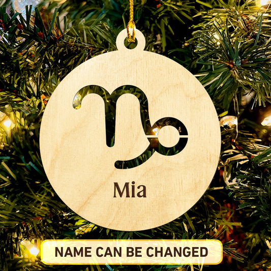 Capricorn Personalized Wood Ornament DS-004