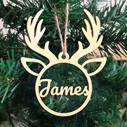 Deer Personalized Wood Ornament DS-002