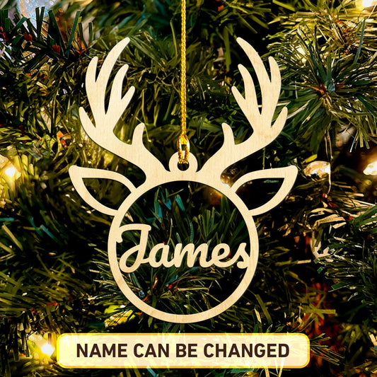 Deer Personalized Wood Ornament DS-002