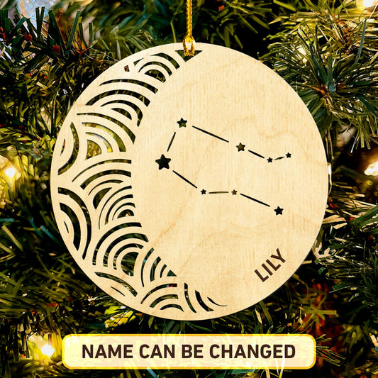 Gemini Constellation Personalized Wood Ornament DS-005