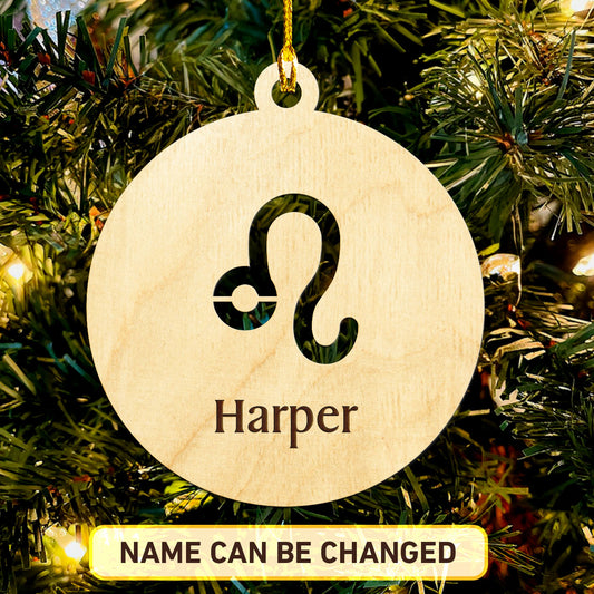 Leo Personalized Wood Ornament DS-004