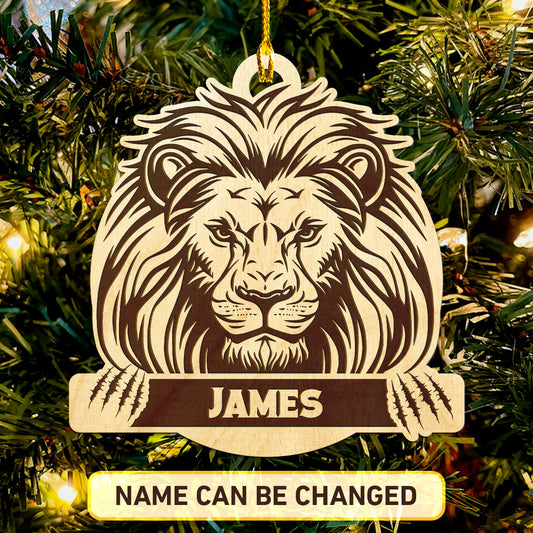 Lion Personalized Wood Ornament DS-007