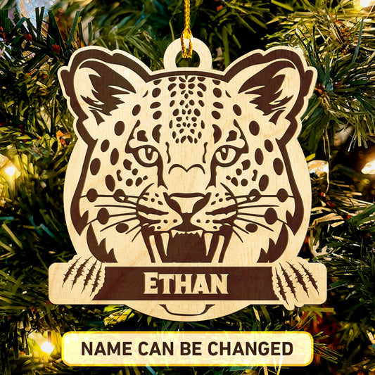 Panther Personalized Wood Ornament DS-007