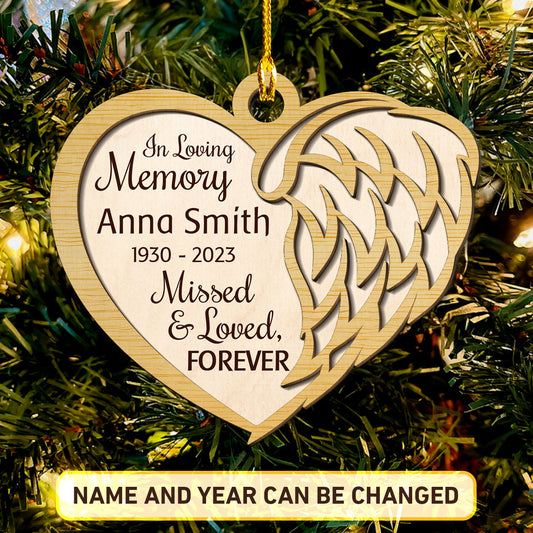 Missed And Loved Forever - Personalized Memorial Wood Ornament DS-53