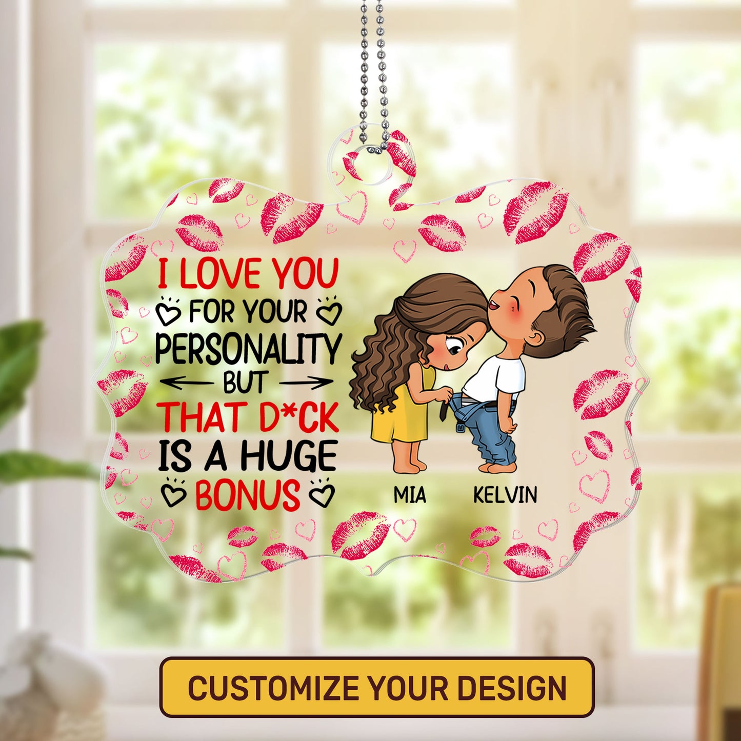 Funny Couple I Love You For Your Personality But - Personalized 1-Side Acrylic Ornament DSACOLET1555L