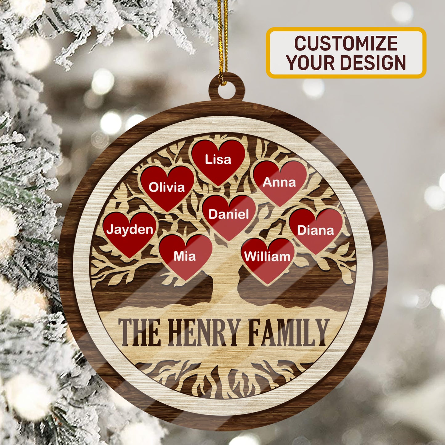 Family Tree - Personalized Suncatcher Ornament DSACOTTN1038TA