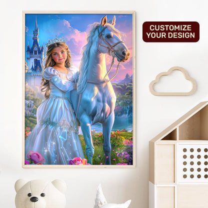 Princess With Horse Poster - Personalized Poster DSPTDHA1225L