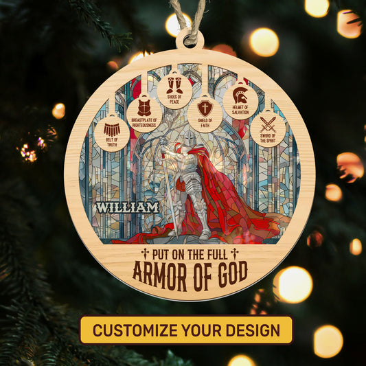 Armor Of God - Personalized Suncatcher Ornament DSSUNOPHN1080M