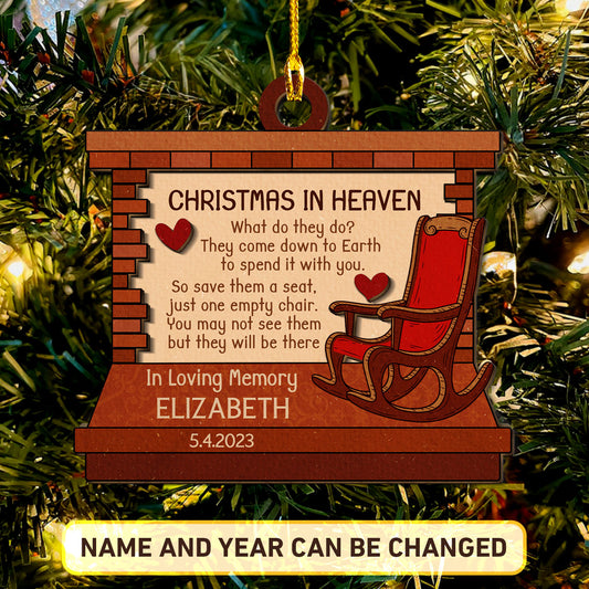 Christmas In Heaven Personalized Wood Ornament DS-52