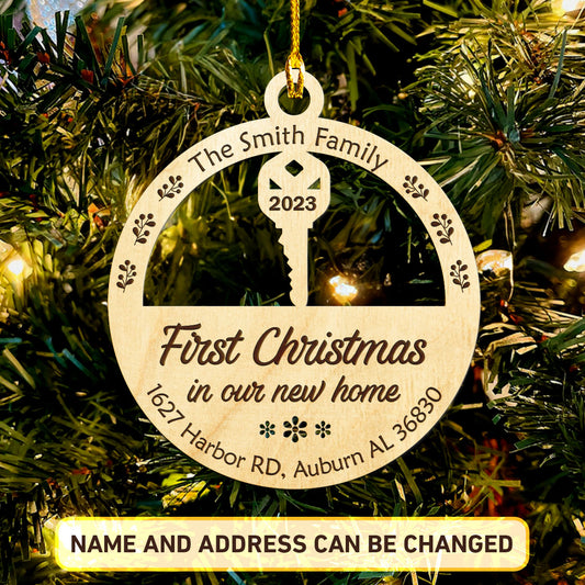 First Christmas In Our Home - Personalized Wood Ornament DS-56