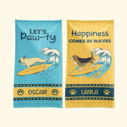 Let's Paw-ty - Personalized Beach Towel DSBTHN31