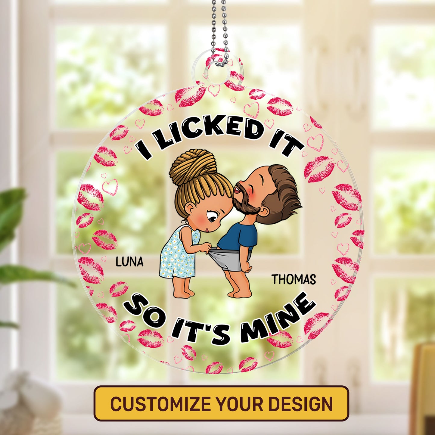 Funny Couple I Licked It So It's Mine - Personalized 1-Side Acrylic Ornament DSACOLET1558M