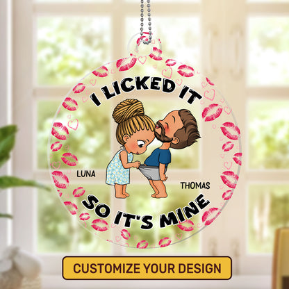 Funny Couple I Licked It So It's Mine - Personalized 1-Side Acrylic Ornament DSACOLET1558M