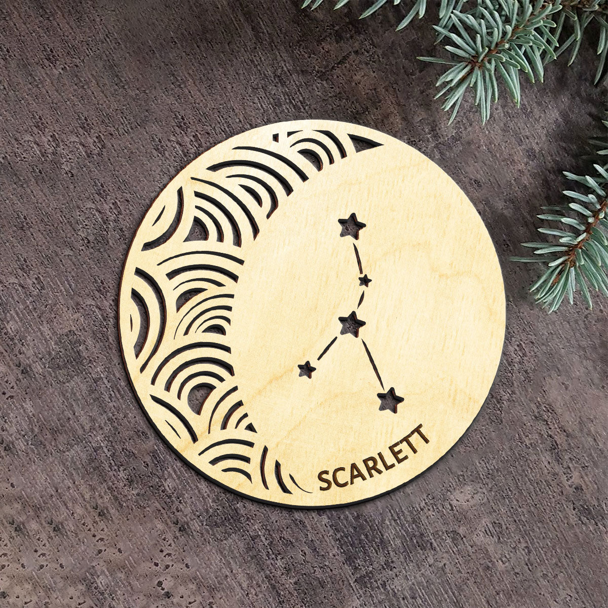 Cancer Constellation Personalized Wood Ornament DS-005