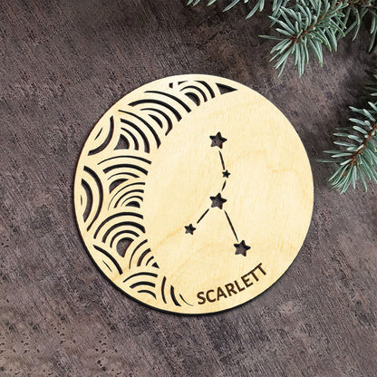 Cancer Constellation Personalized Wood Ornament DS-005