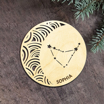 Capricorn Constellation Personalized Wood Ornament DS-005