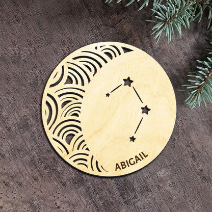 Libra Constellation Personalized Wood Ornament DS-005
