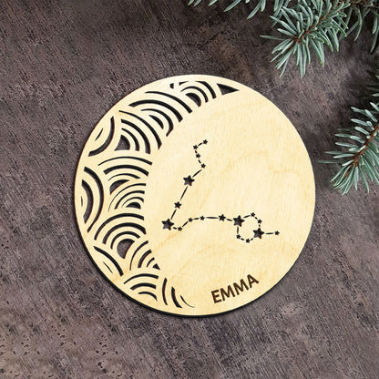 Pisces Constellation Personalized Wood Ornament DS-005