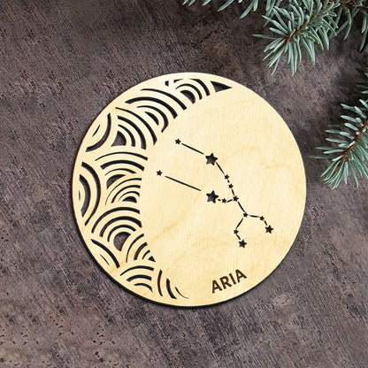 Taurus Constellation Personalized Wood Ornament DS-005