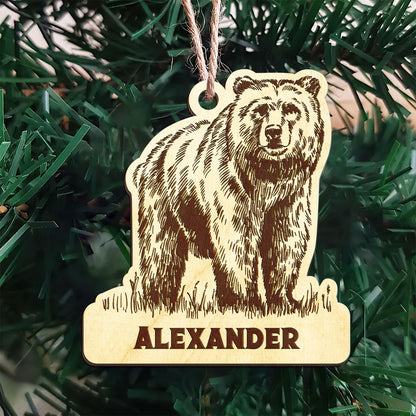 Bear Personalized Wood Ornament DS-15