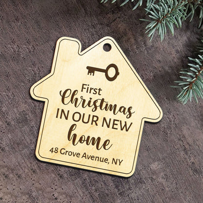 First Christmas In Our Home - Personalized Wood Ornament DS-57