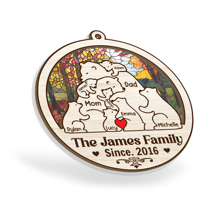 Bear Family - Personalized Suncatcher Ornament DSSUNOPTN1063L