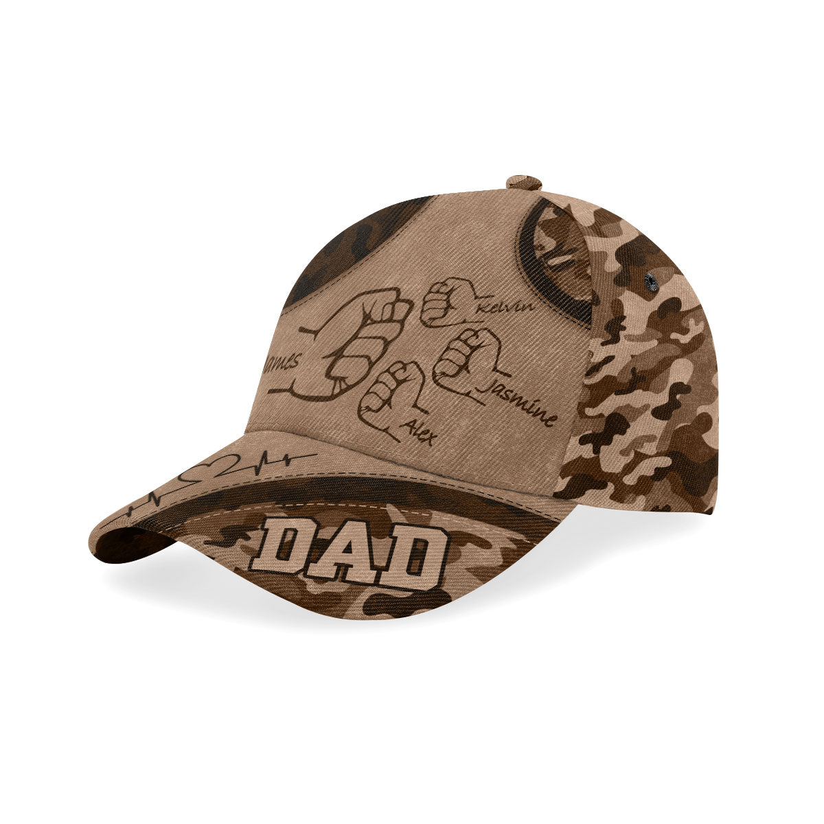 Dad/Mom Grandpa Kids Holding Hands - Personalized Classic Cap DSCCTNHN15