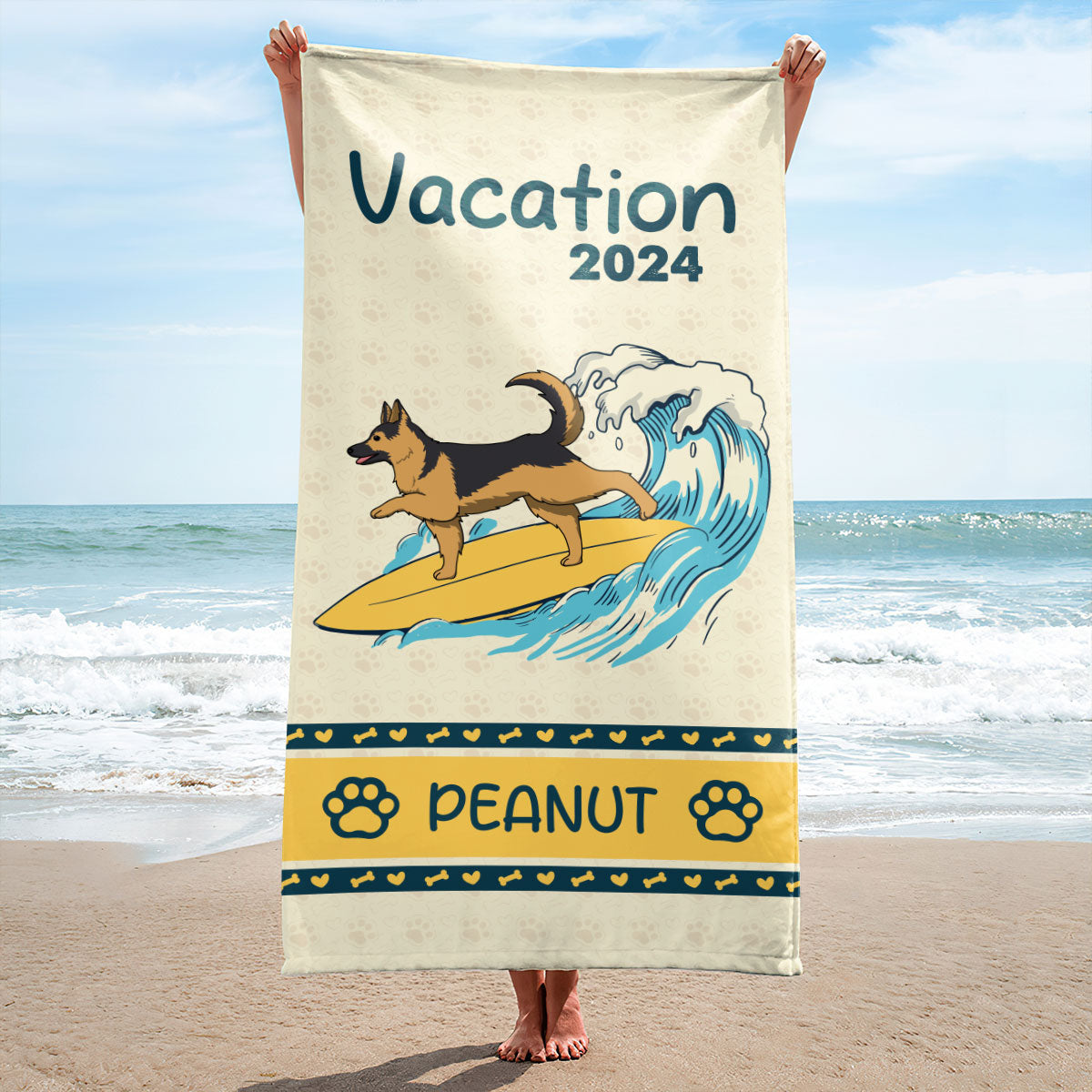 Let's Paw-ty - Personalized Beach Towel DSBTHN31