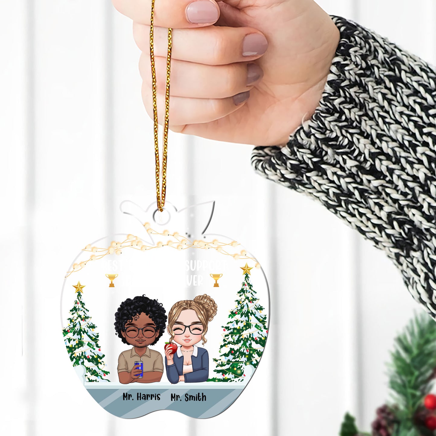 Teacher Colleagues Best Emotional Support Coworkers Ever - Personalized 1-Side Acrylic Ornament DSACOLM1768D