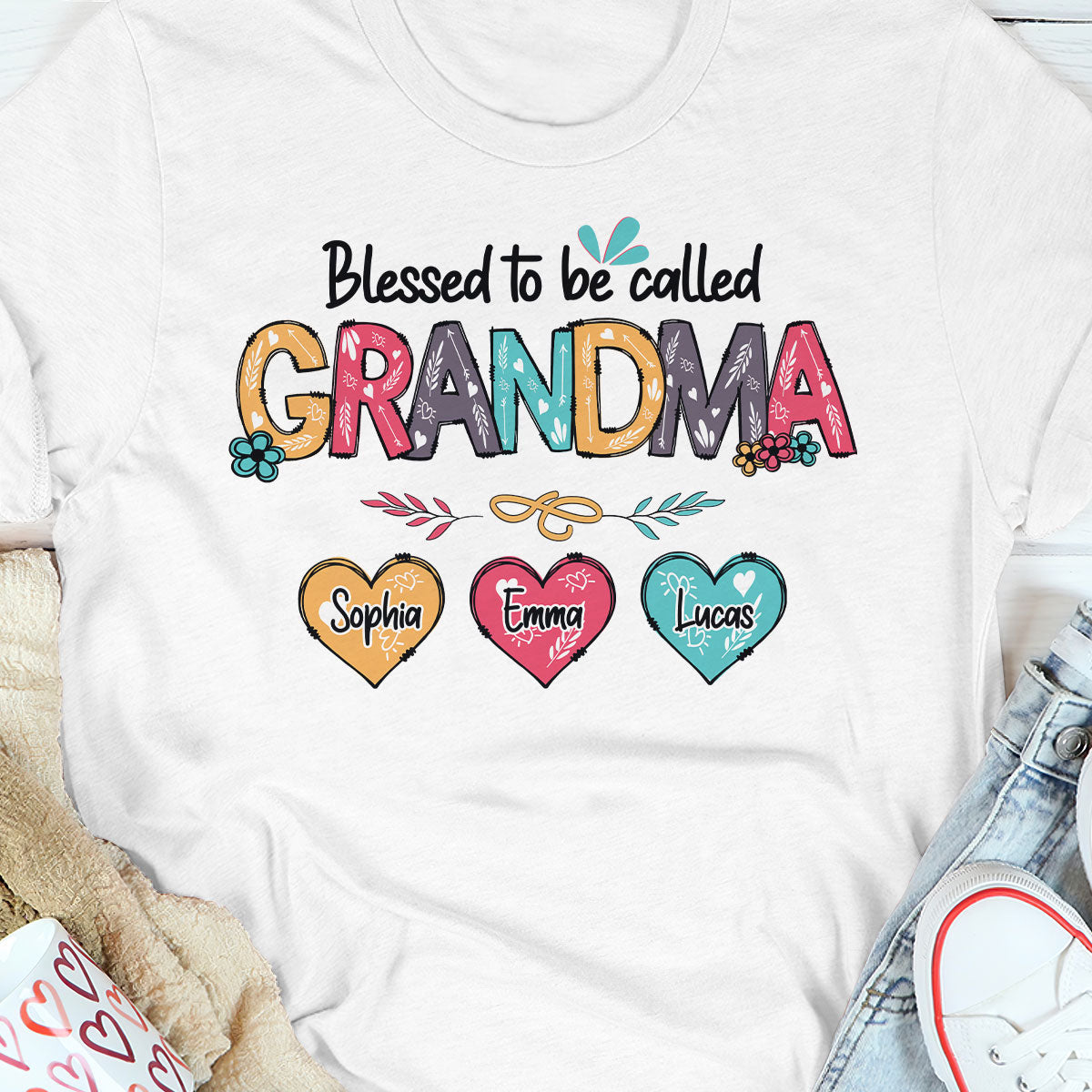 Blessed To Be Called Grandma/Mama - Personalized Unisex Tshirt DS2DTHN21