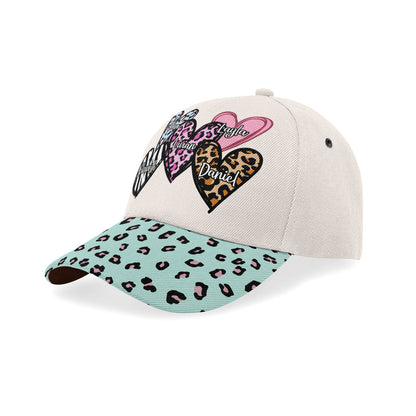 Mommy Mama Grandma Heart Leopard Pattern - Personalized Classic Cap DSCCLHN41