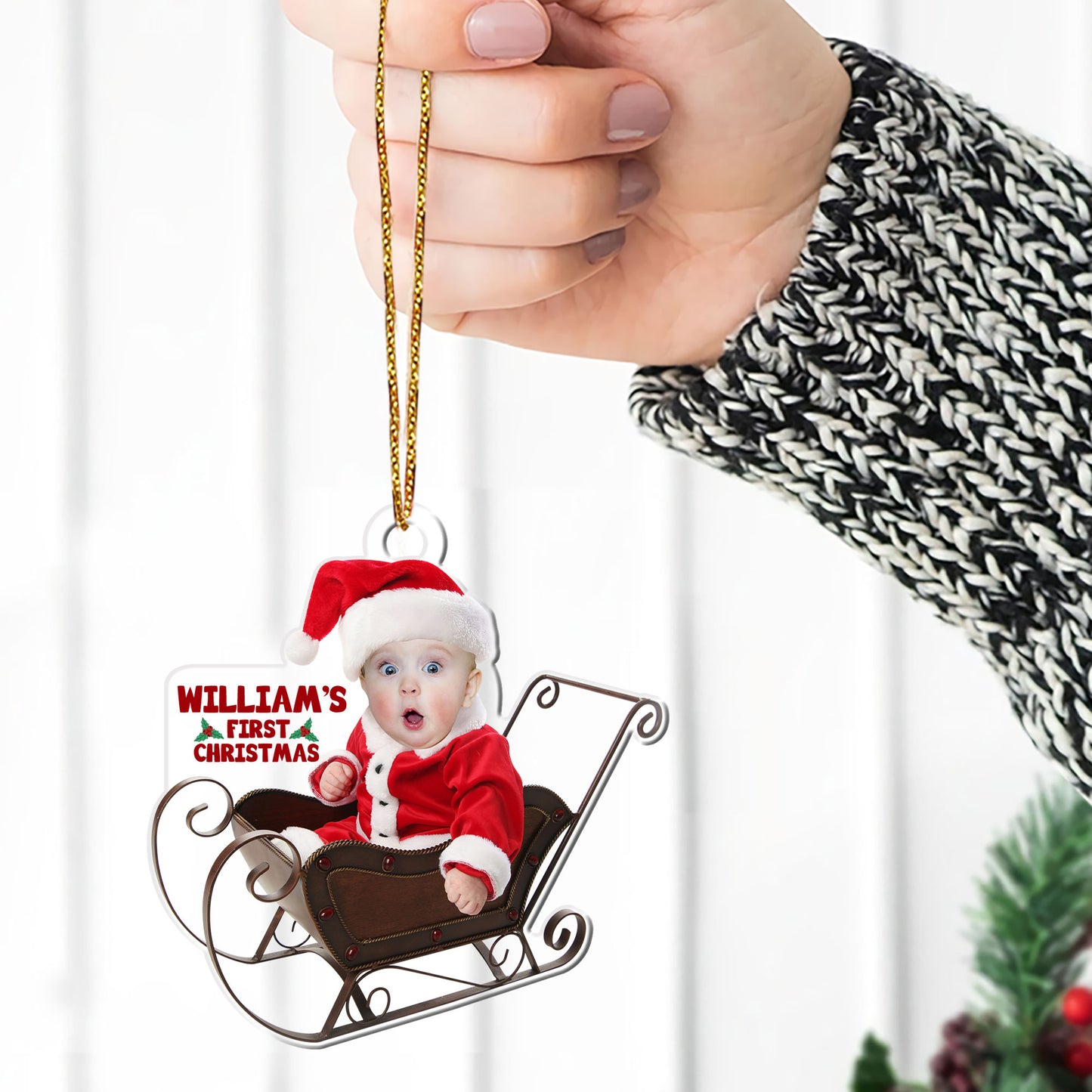 Baby First Christmas - Personalized 1-Side Acrylic Ornament DSACOHLT1690D