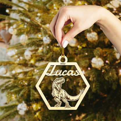 T-Rex Personalized Wood Ornament DS-001