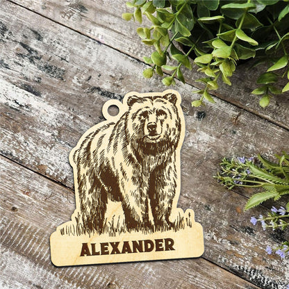 Bear Personalized Wood Ornament DS-15