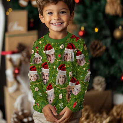 Face Family Photo Ugly Christmas | Personalized Wool Sweater DSWSWHLPA2342L