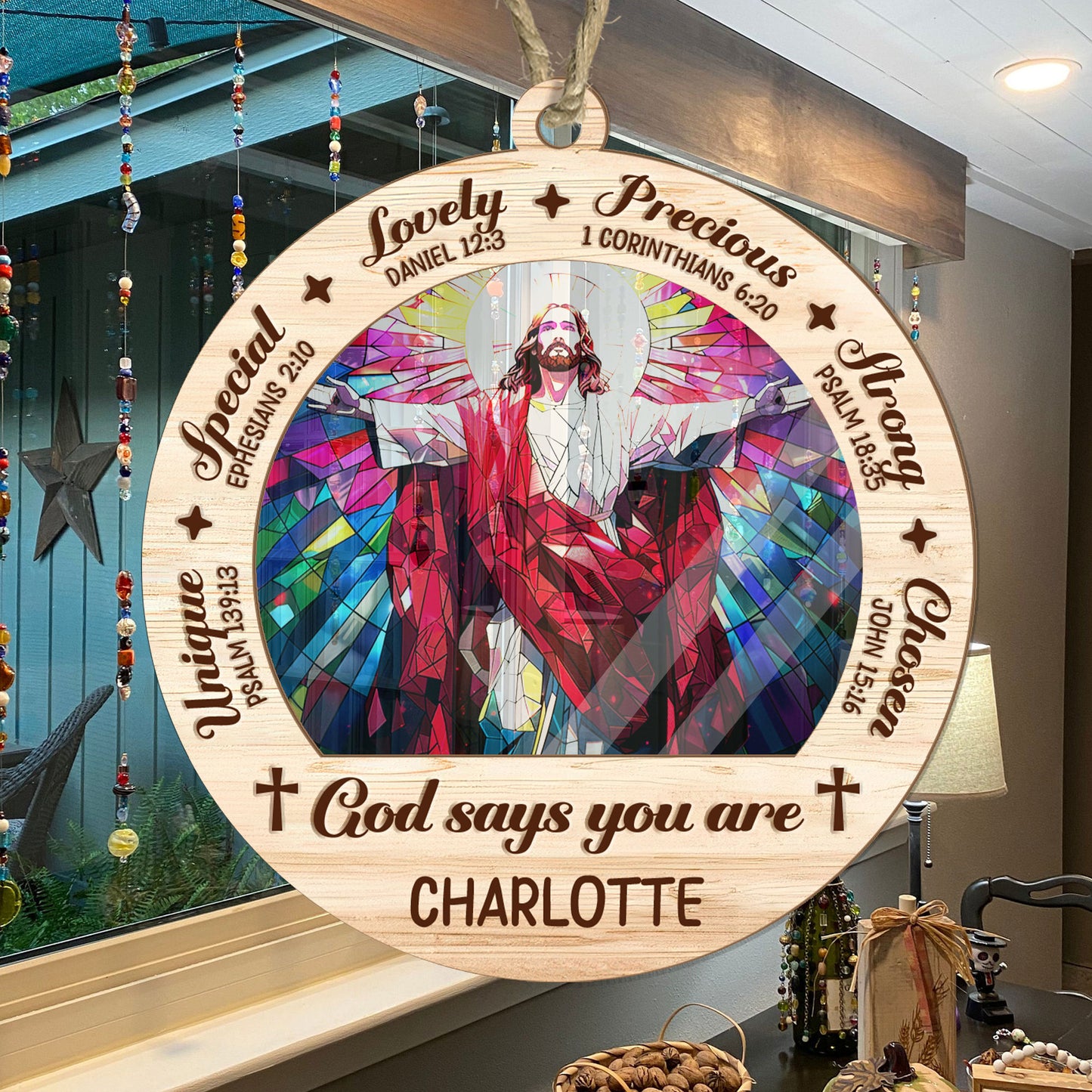 God Says You Are - Personalized Suncatcher Ornament DSSUNOPHN1092TA