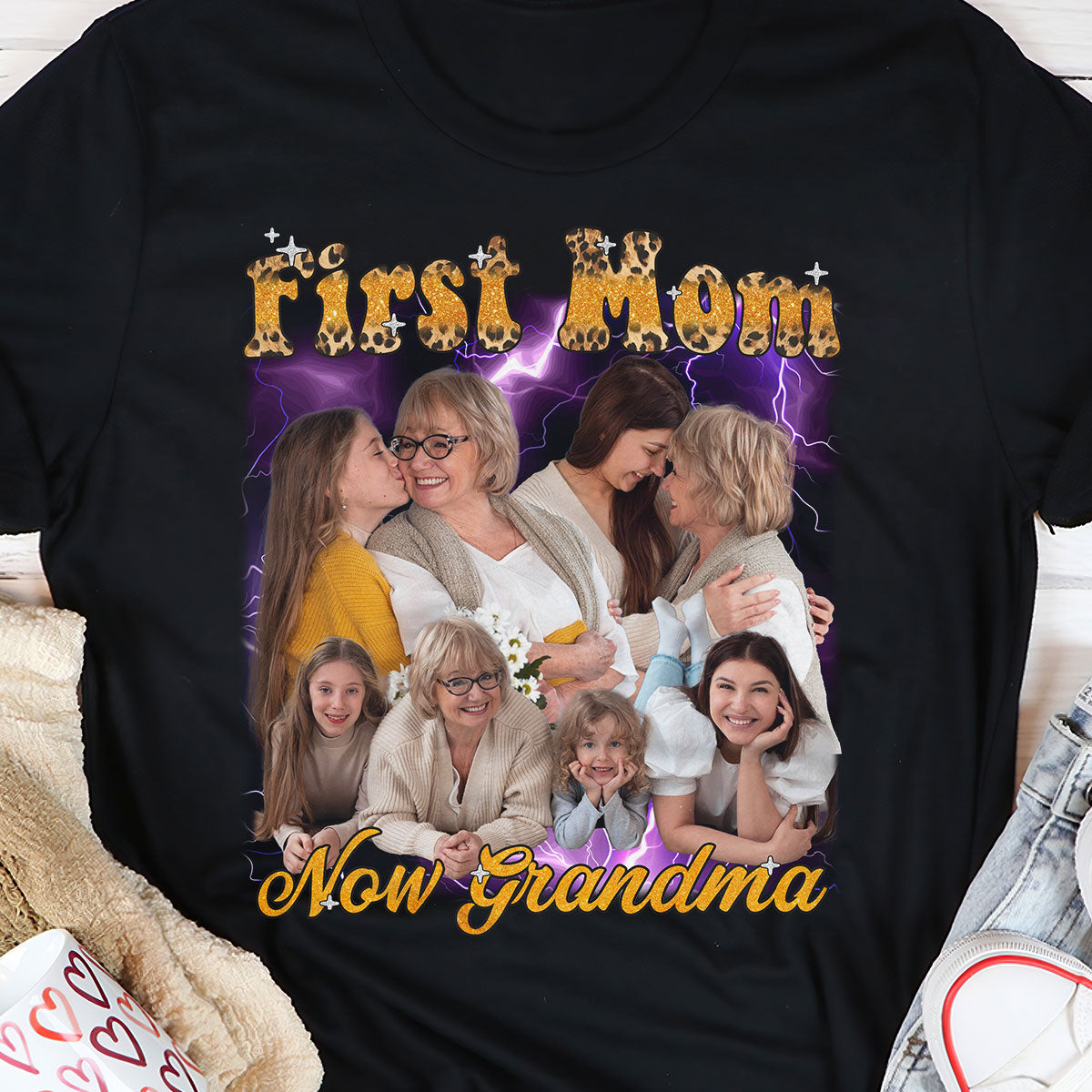 First Mom Now Grandma - Personalized Unisex T-shirt DS2DTTHN945T