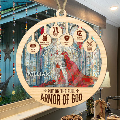 Armor Of God - Personalized Suncatcher Ornament DSSUNOPHN1080M