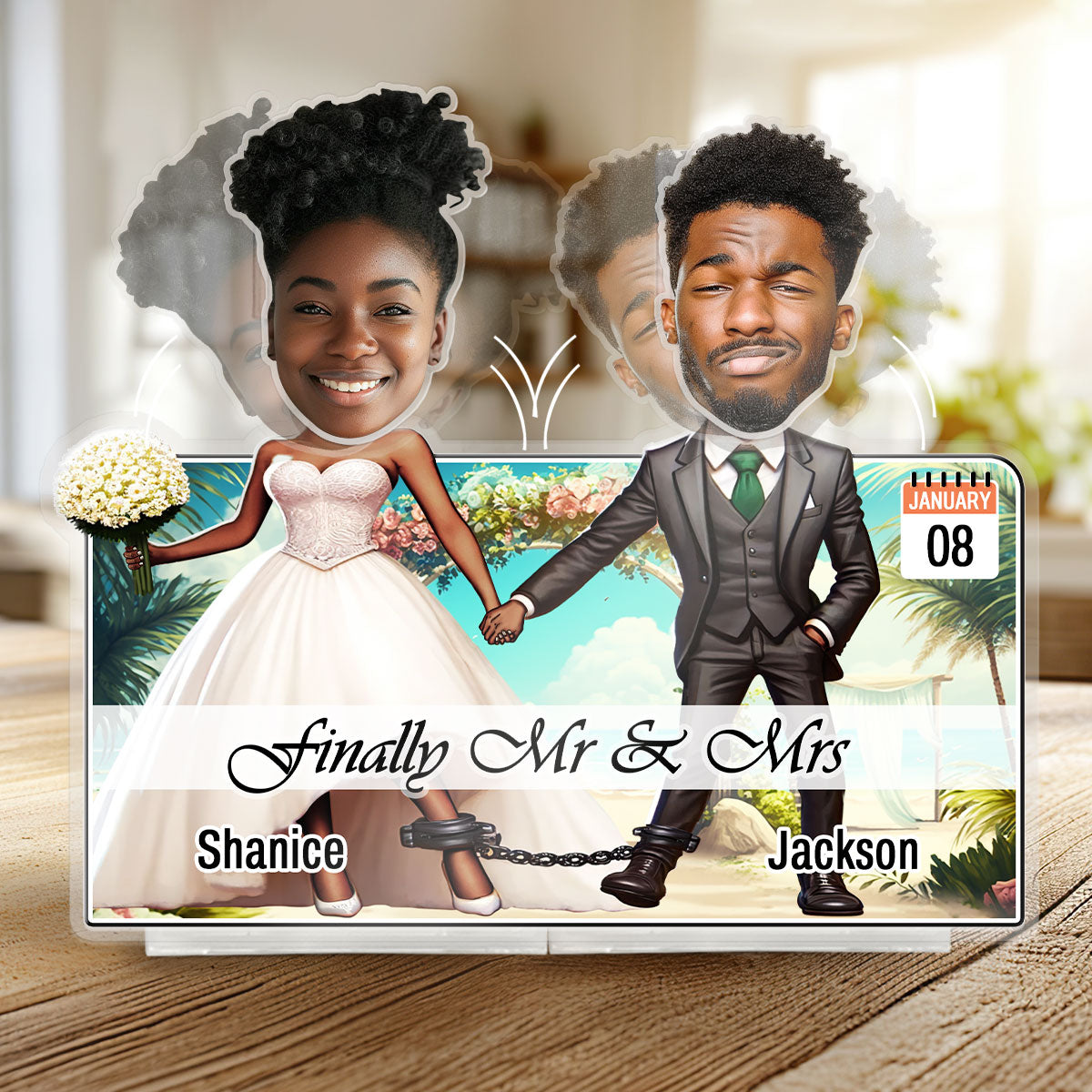 Just Married Newlywed Couple Shaking Head Standee - SHSHN05