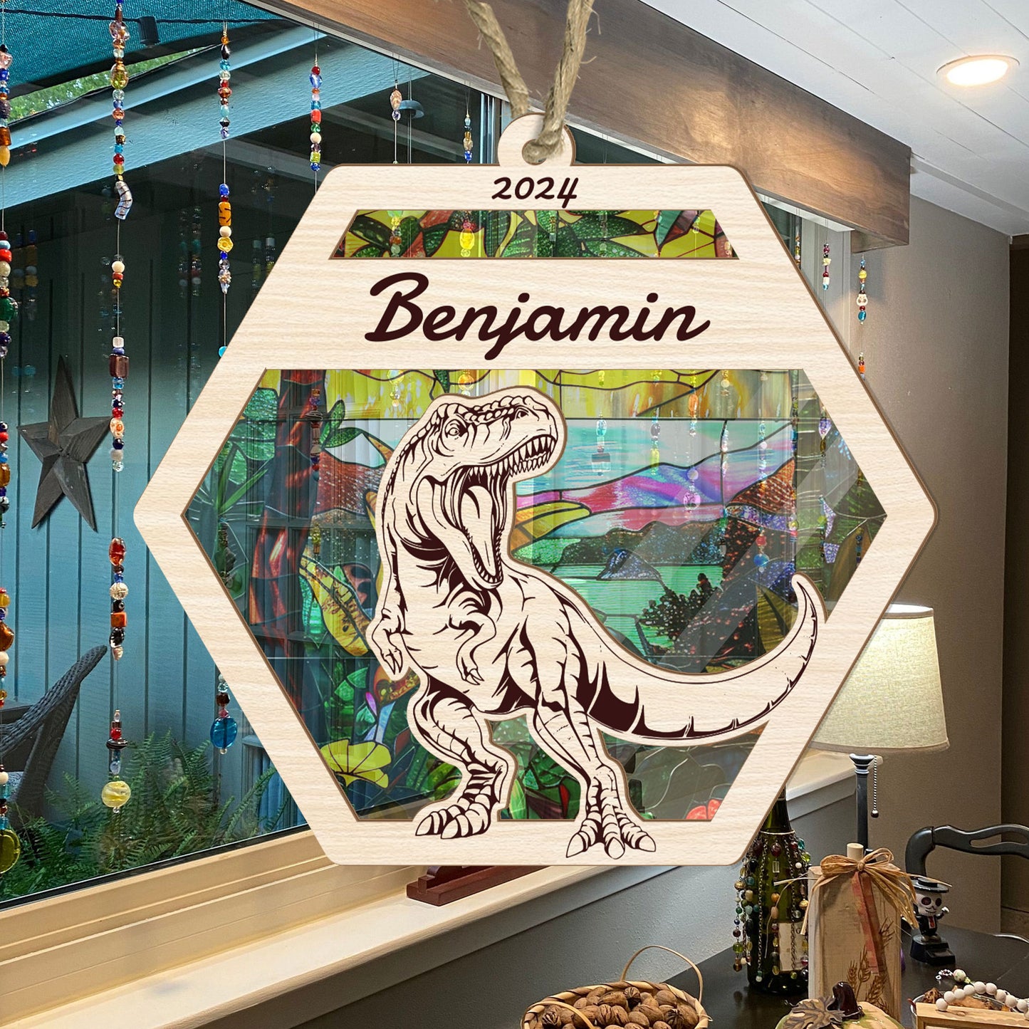 T-Rex - Personalized Suncatcher Ornament DSSUNOTHN1025T