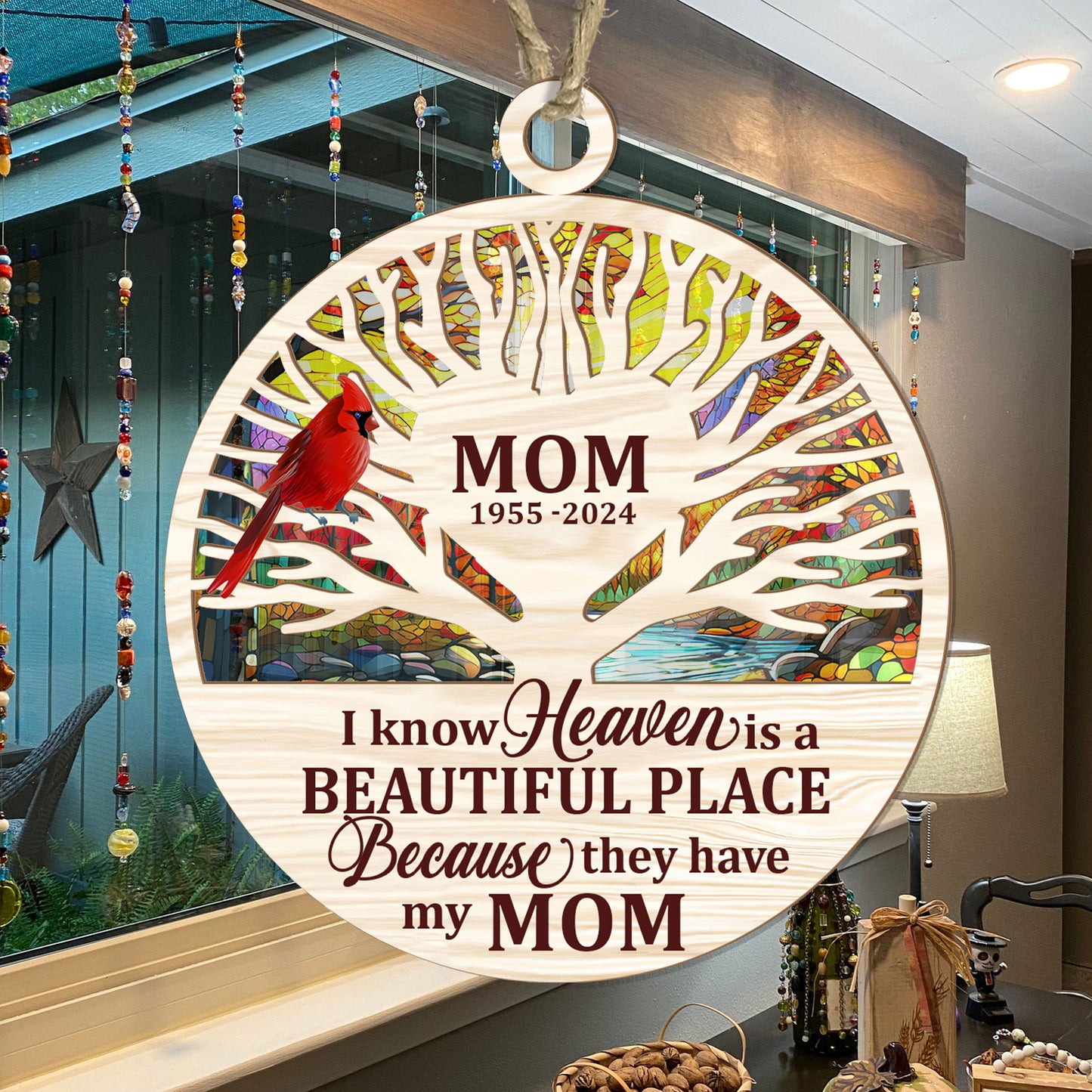 Heaven Is A Beautiful Place - Personalized Suncatcher Ornament DSSUNODM1369TA