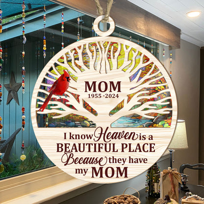 Heaven Is A Beautiful Place - Personalized Suncatcher Ornament DSSUNODM1369TA