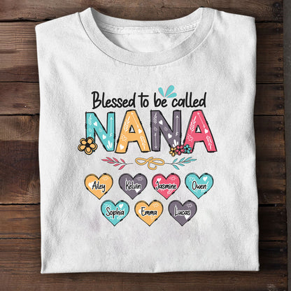 Blessed To Be Called Grandma/Mama - Personalized Unisex Tshirt DS2DTHN21