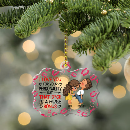 Funny Couple I Love You For Your Personality But - Personalized 1-Side Acrylic Ornament DSACOLET1555L