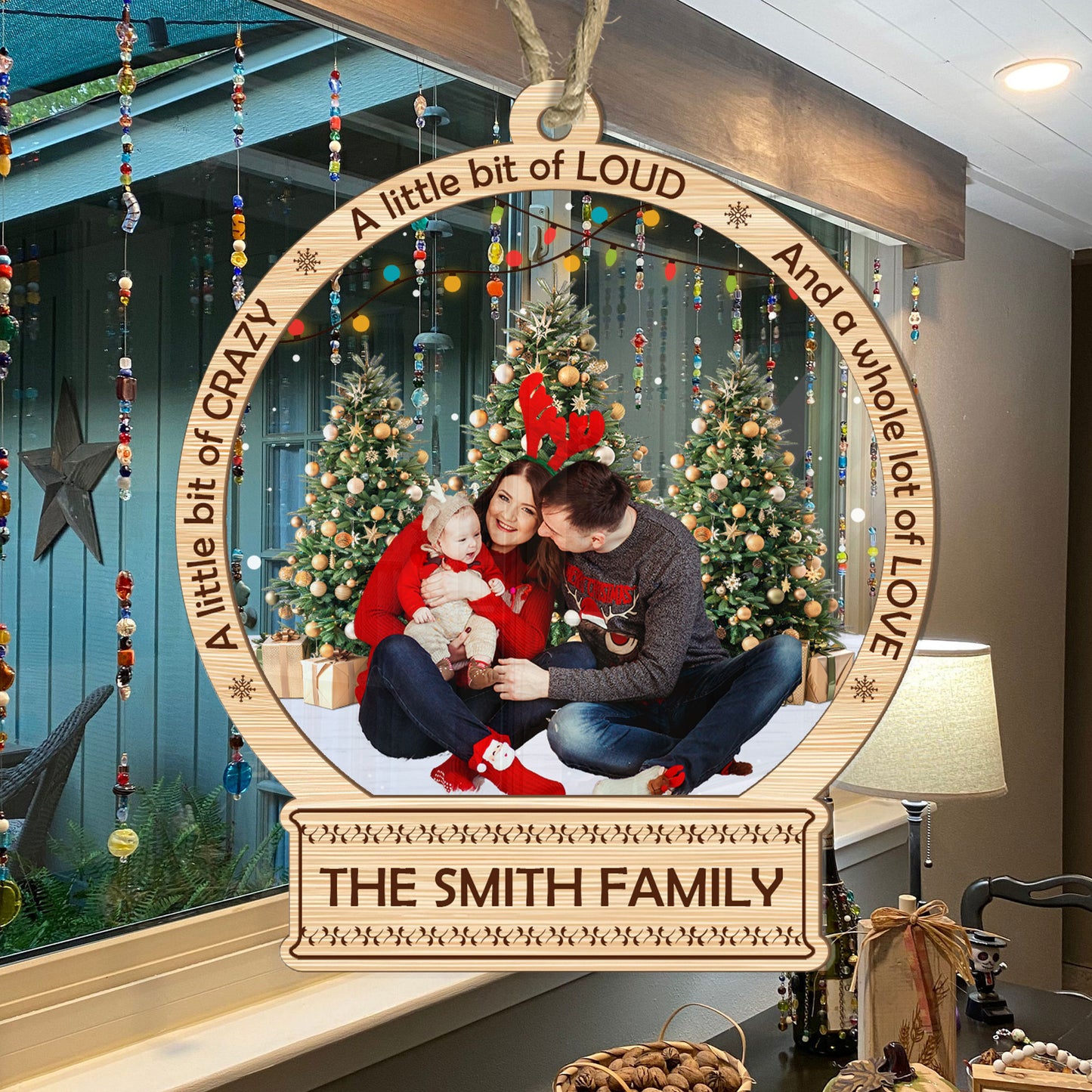 Family A Whole Lot Of Love - Personalized Wood & Acrylic Ornament DSWAOLHN1528L